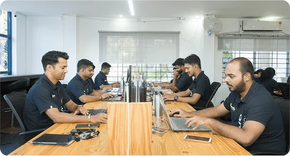 Ordrio team members working at their desks