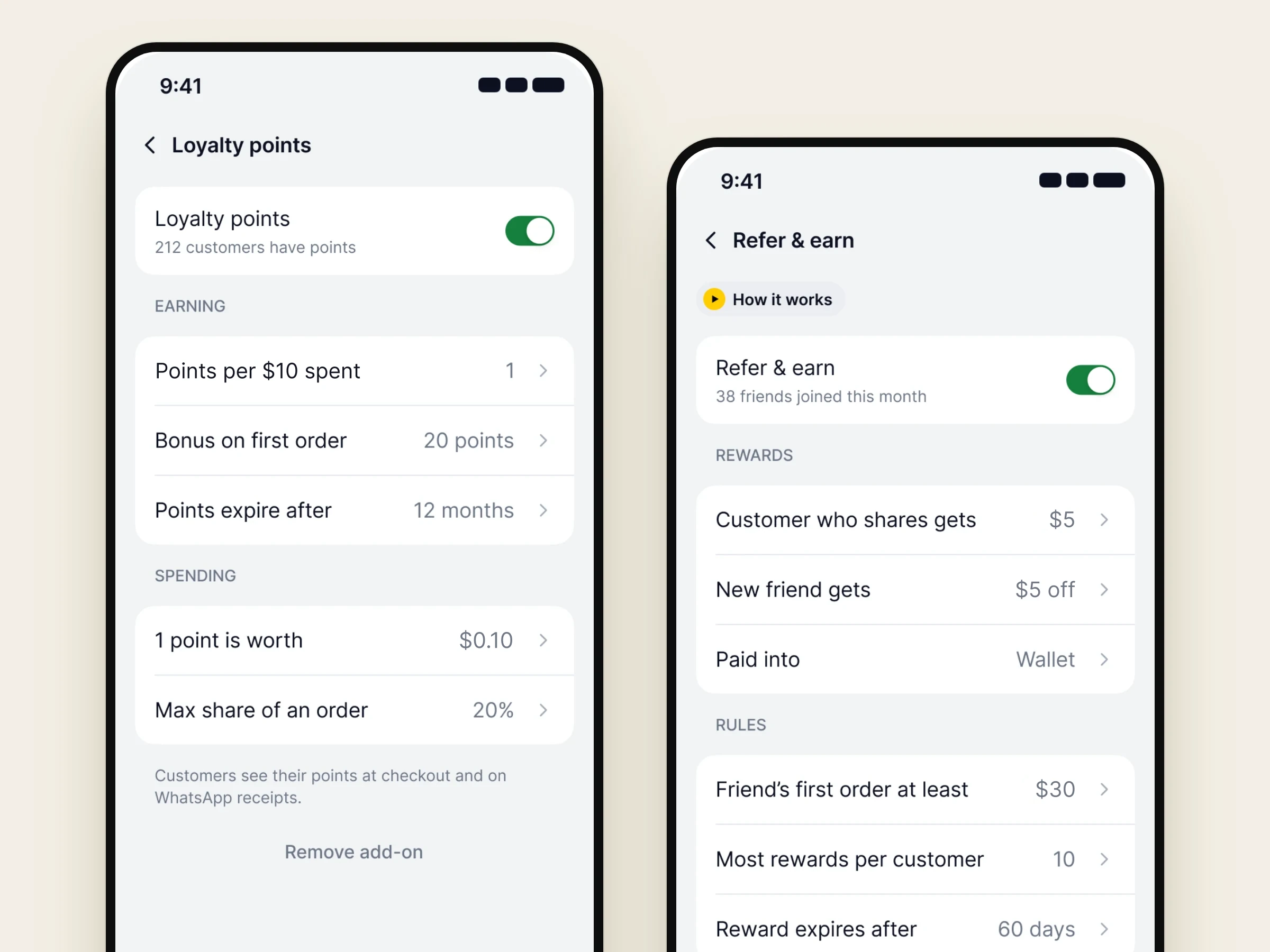 Loyalty points and refer and earn in the Nadi app